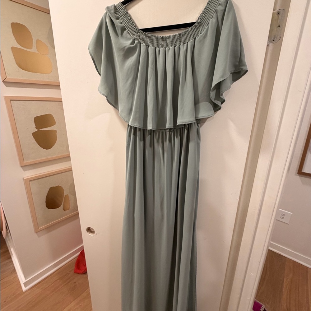 Show Me Your MuMu Smocked Sage Dress